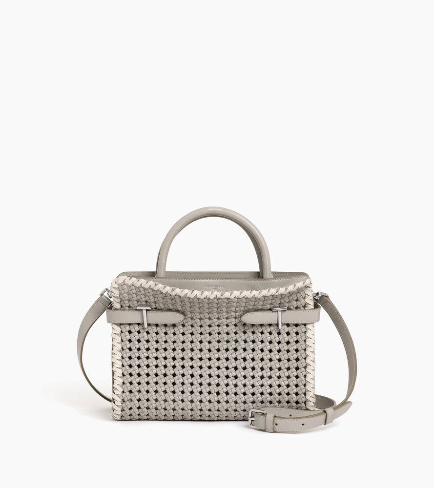 Emie medium handbag in braided smooth leather