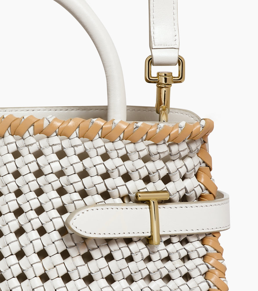 Emie medium handbag in braided smooth leather