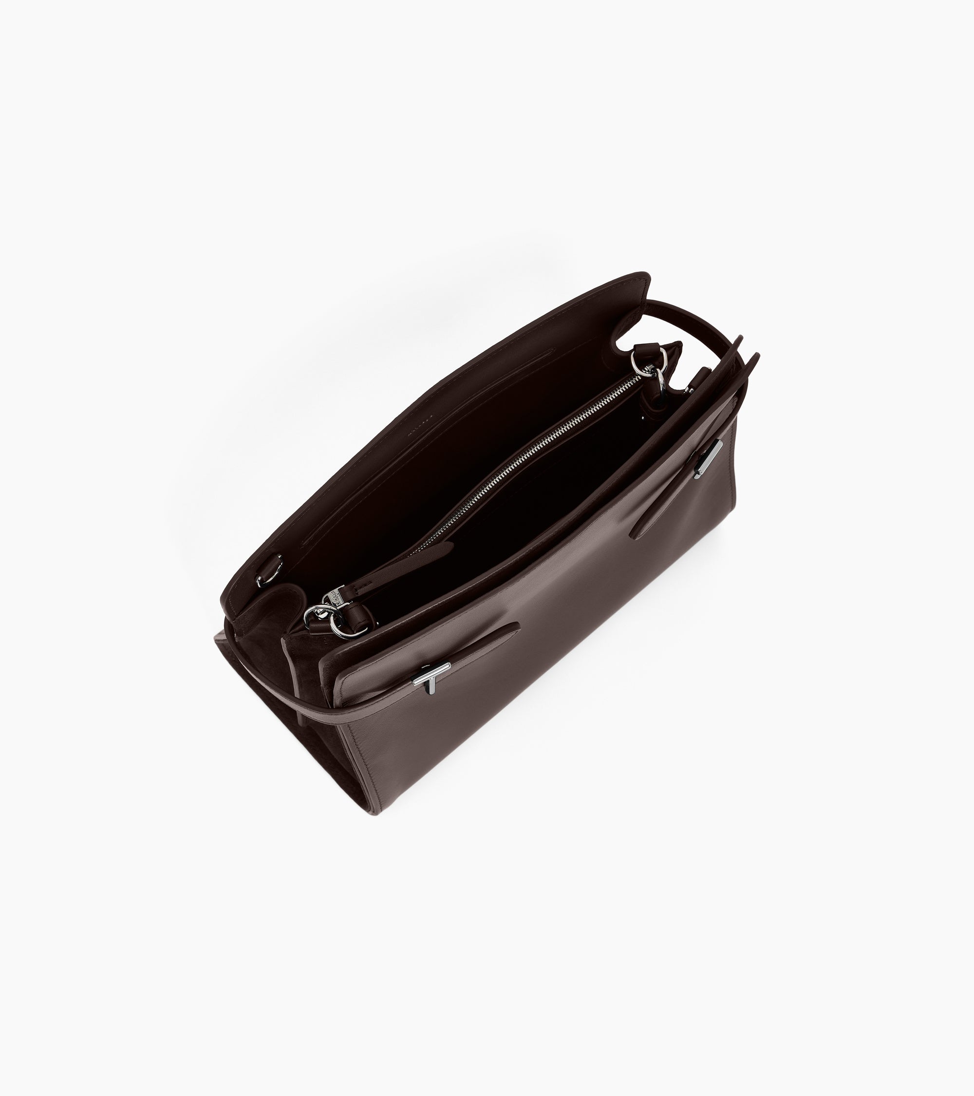 Bolsa de hombro grande modelo Emie en cuero liso y nobuk