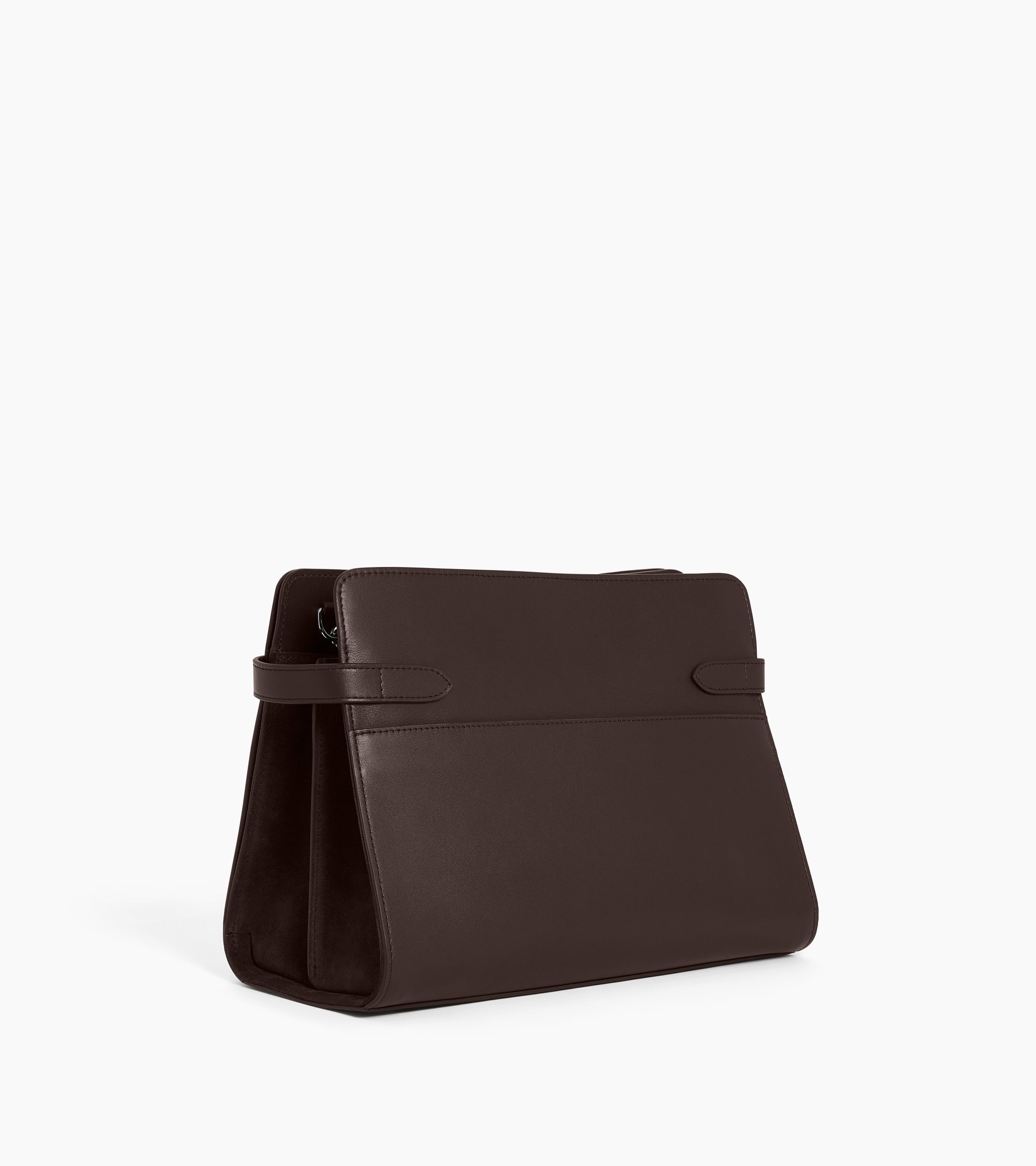 Bolsa de hombro grande modelo Emie en cuero liso y nobuk