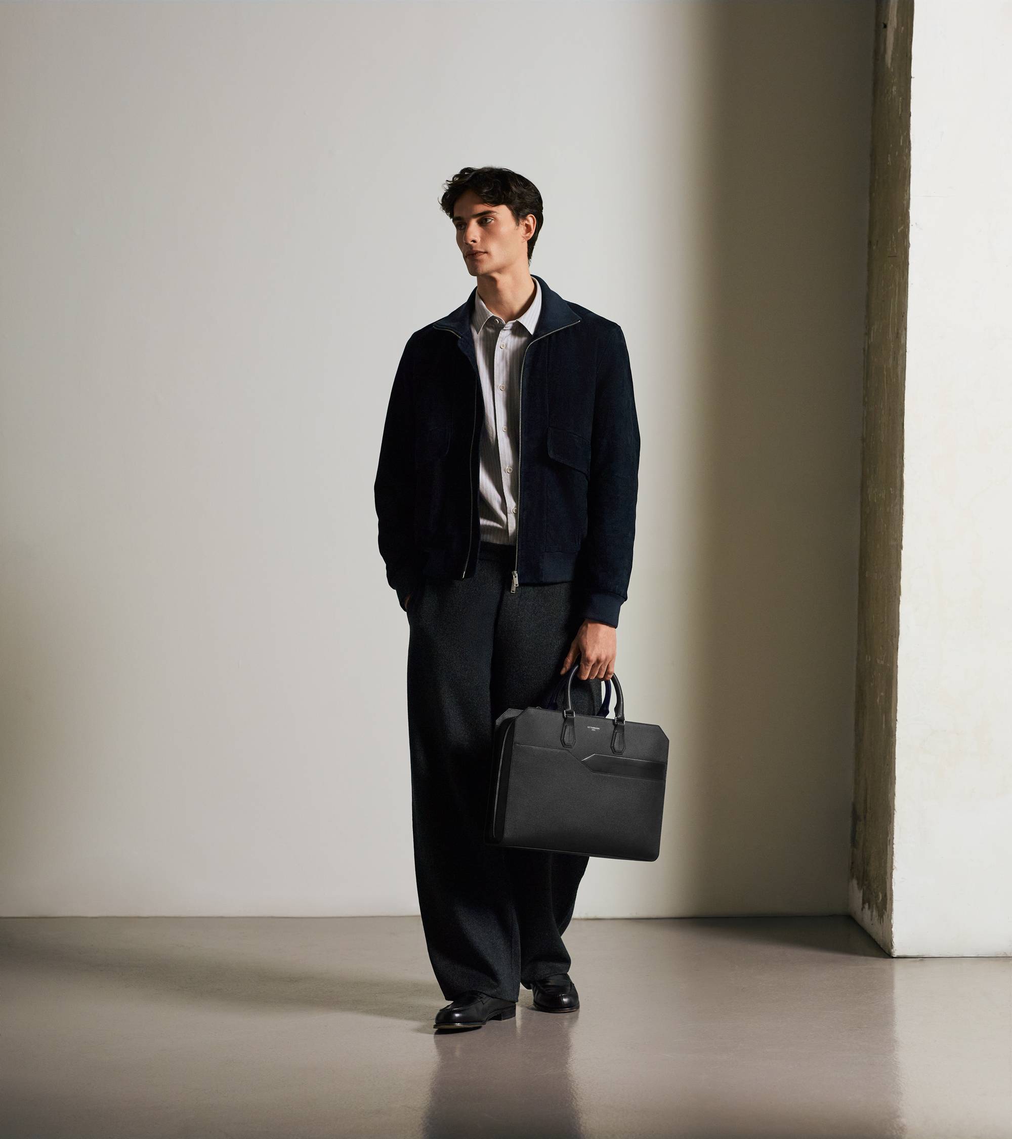 Aktentasche Gaston aus genarbtem Kreuzleder 15-Zoll