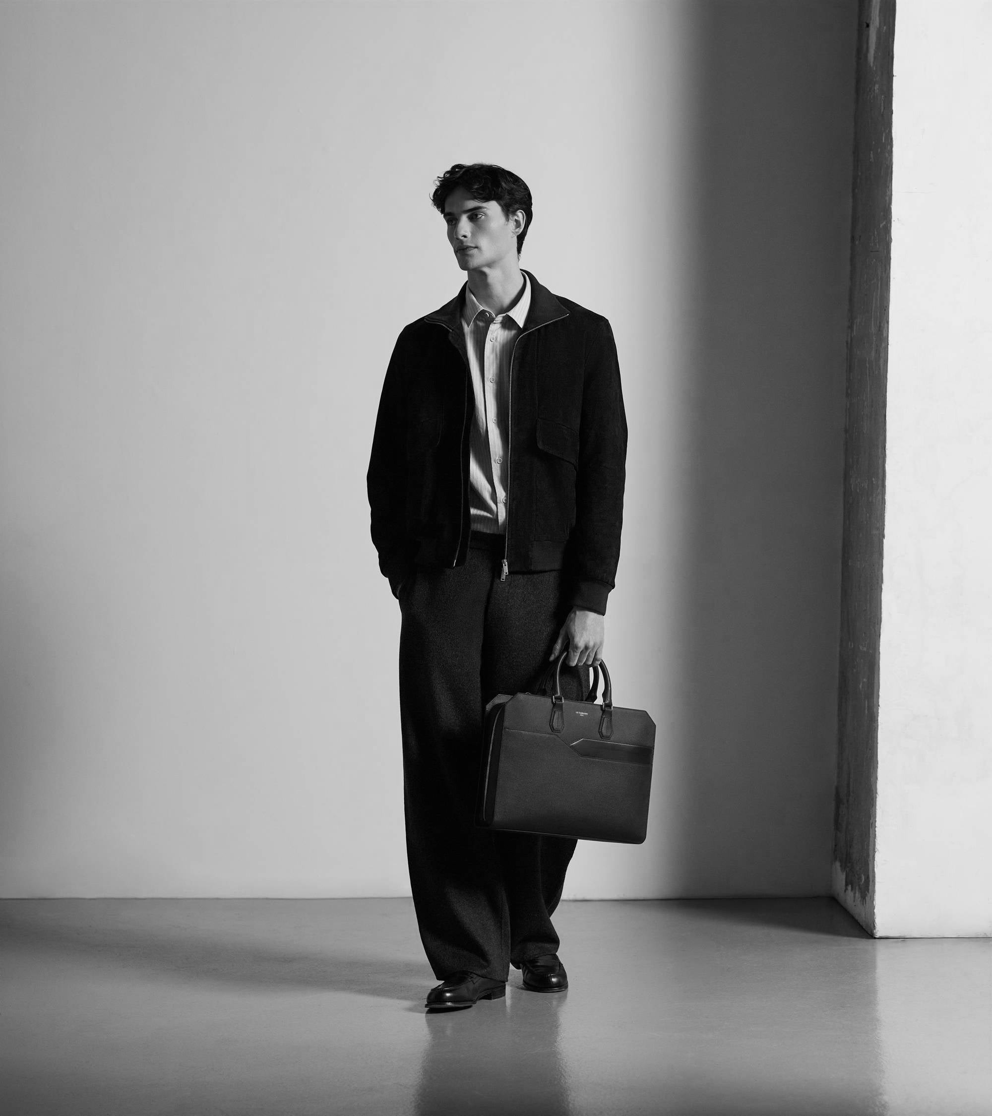 Aktentasche Gaston aus genarbtem Kreuzleder 15-Zoll