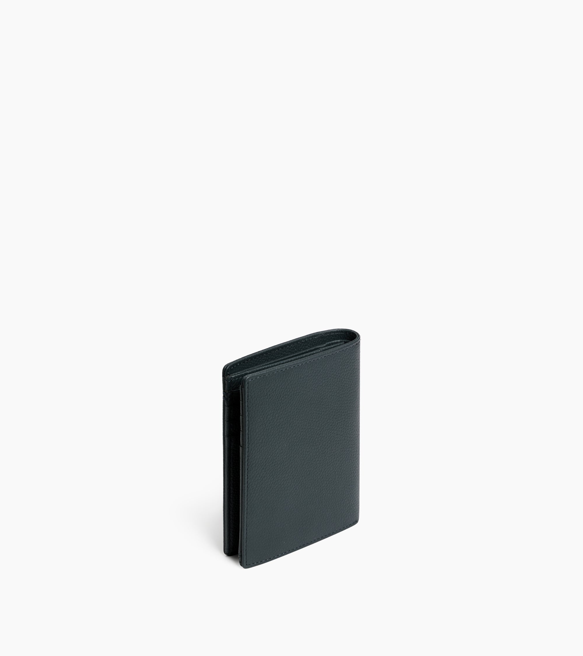 Lucien グレインレザー ファスナー付き スモール 縦型 二つ折り財布