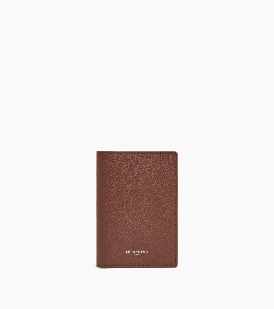 Passport holder in grained leather