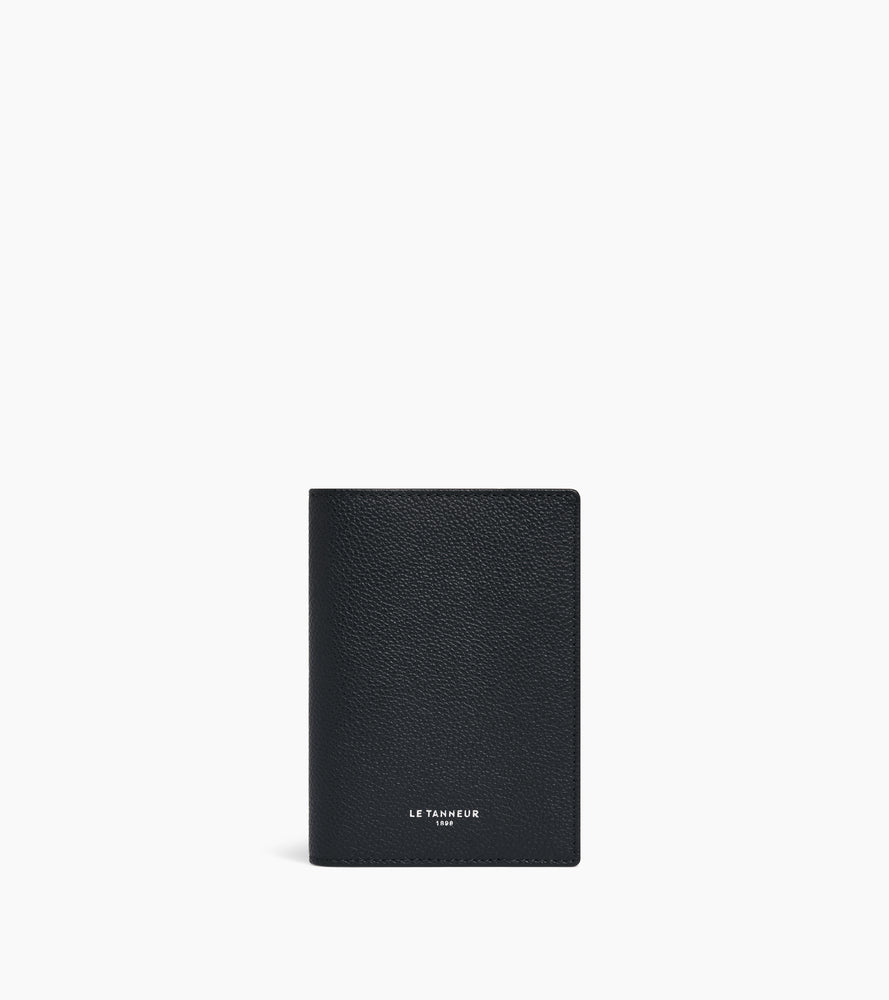 Passport holder in grained leather