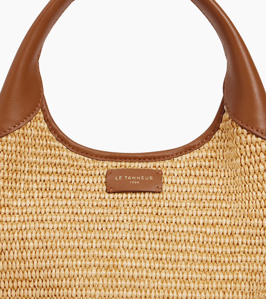 Kleine Handtasche Juliette aus Glattleder in Raffia-Optik