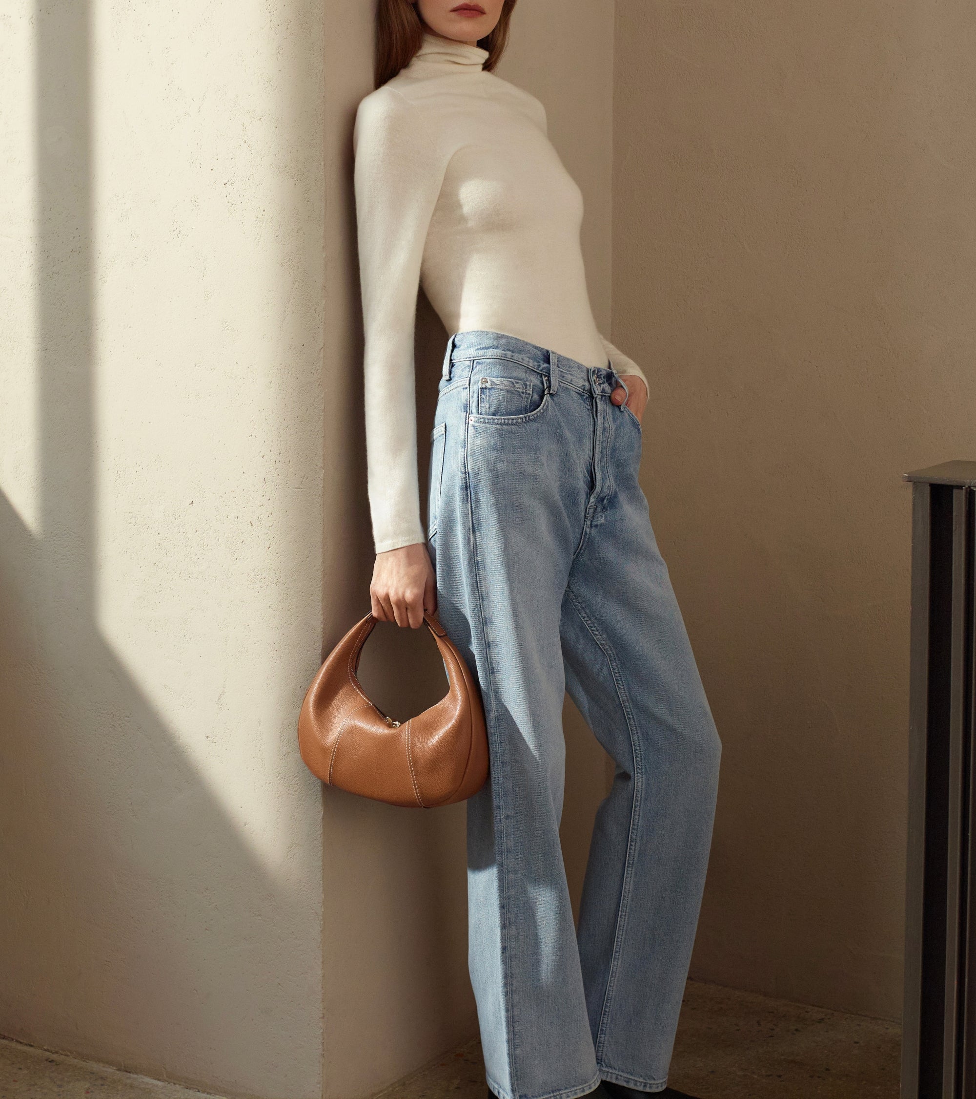 Petit sac hobo Juliette en cuir grainé