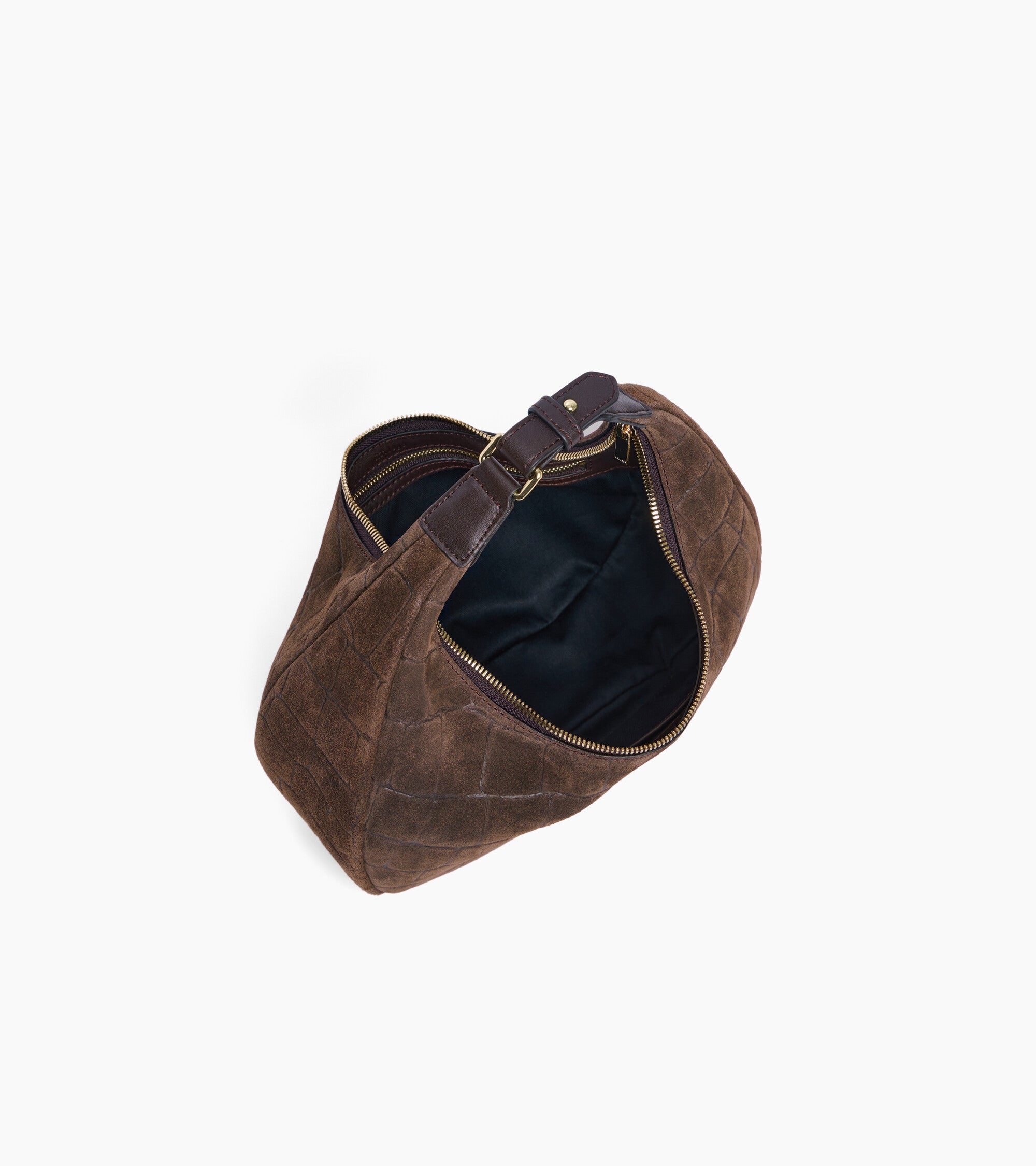 Juliette small hobo bag in mock croc suede split leather