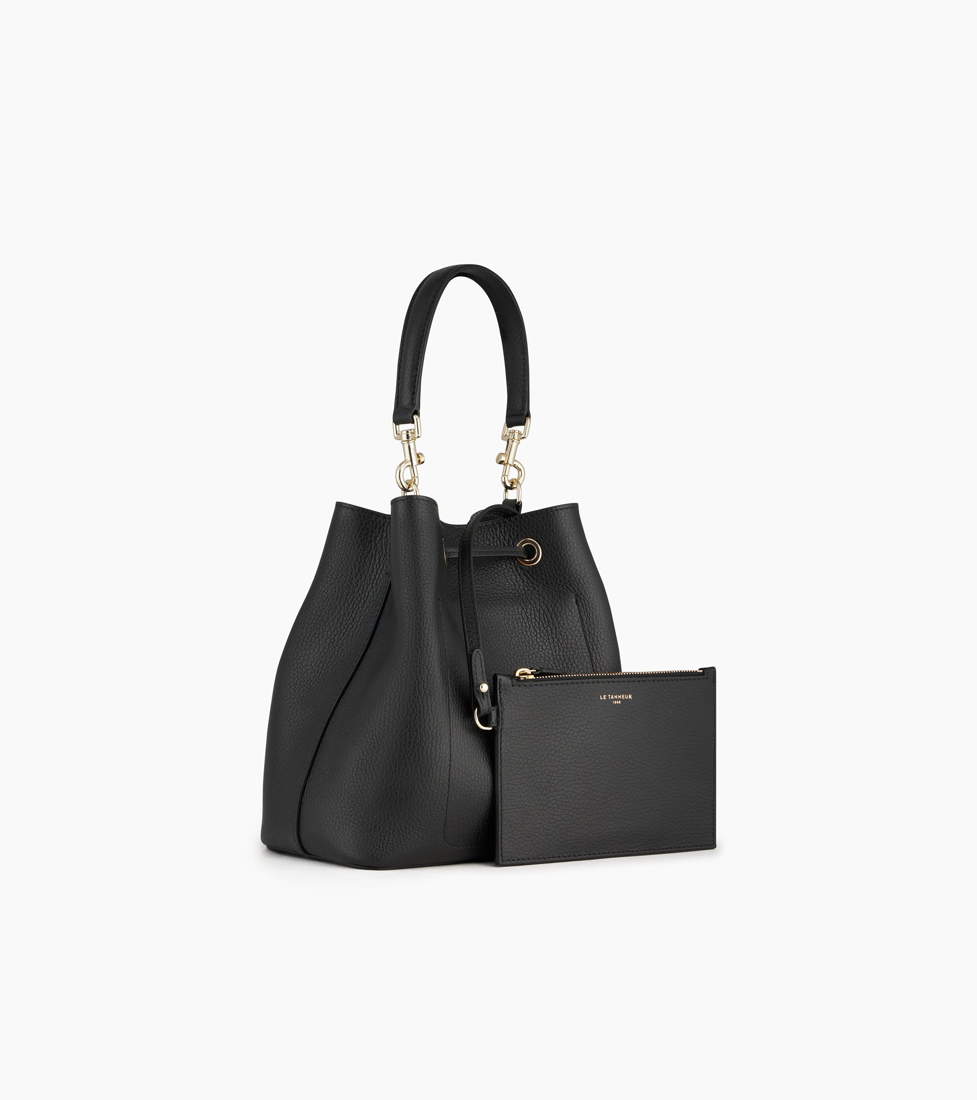 Louise bucket bag in pebbled leather
