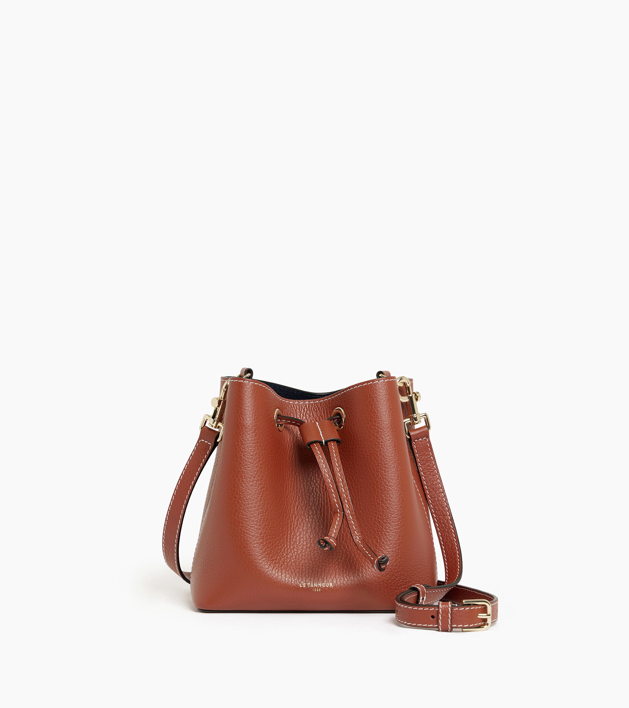 Louise min bucket bag in pebbled leather