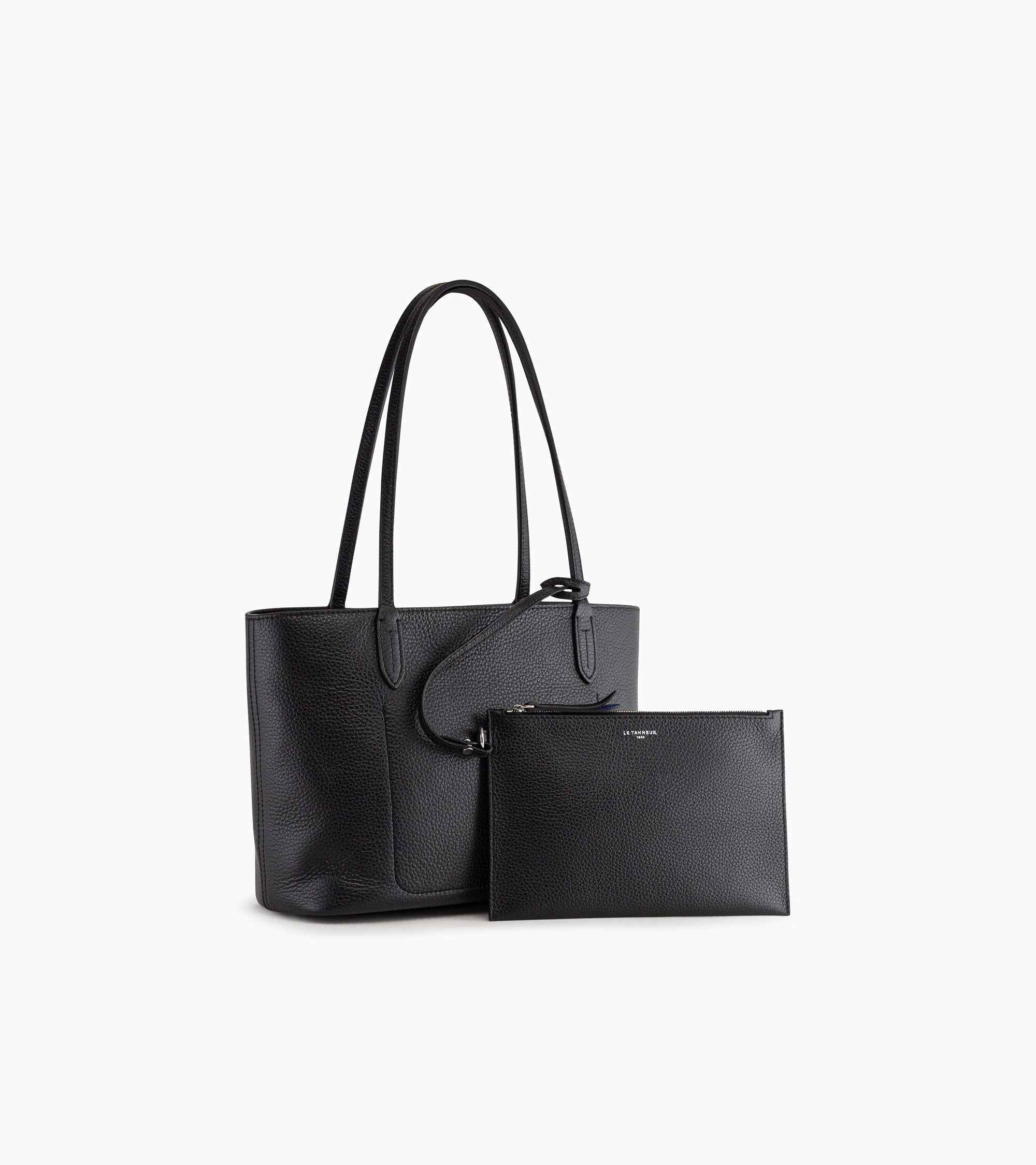 Small Louise tote bag in pebbled leather