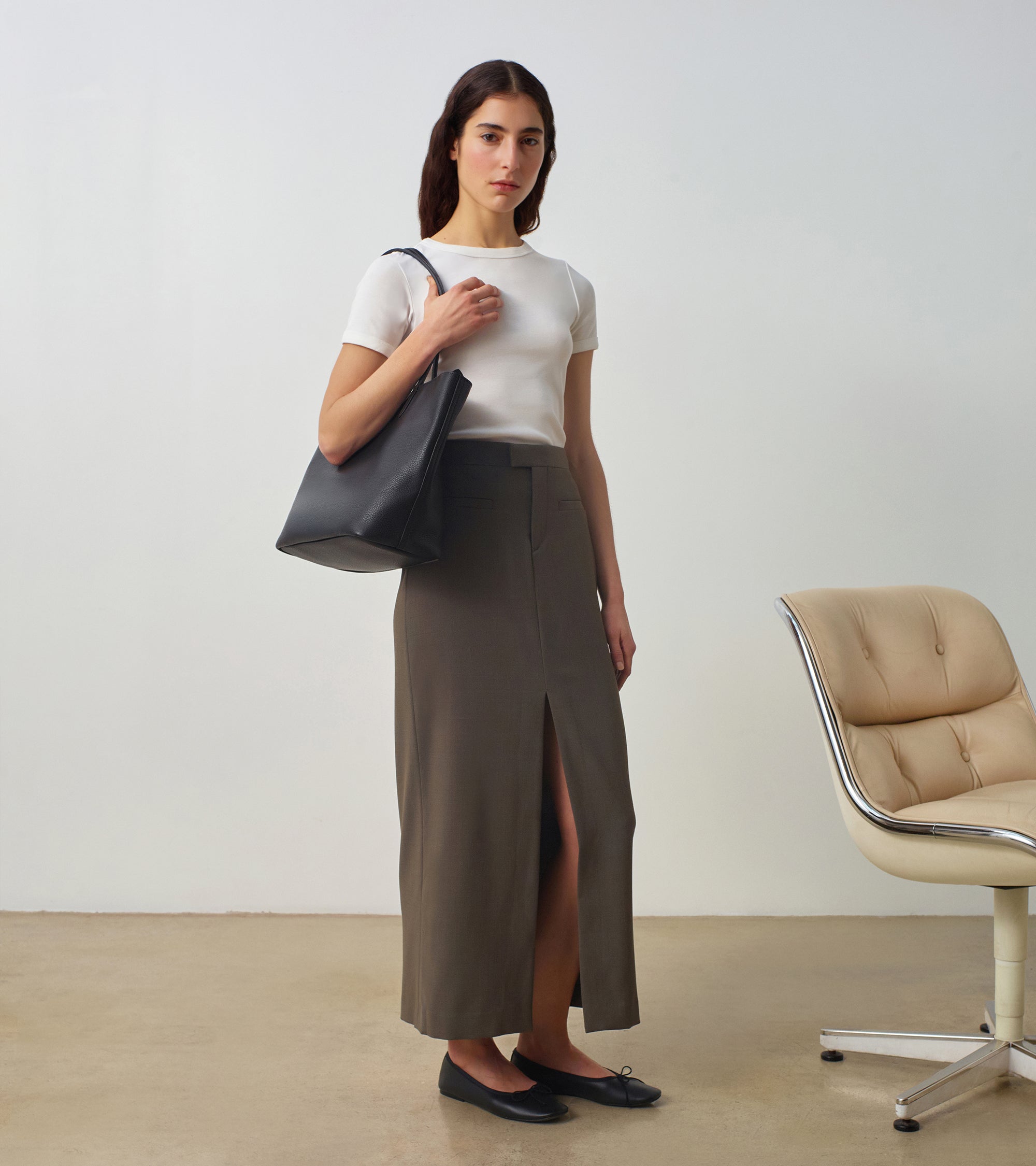 Large Louise tote bag in pebbled leather