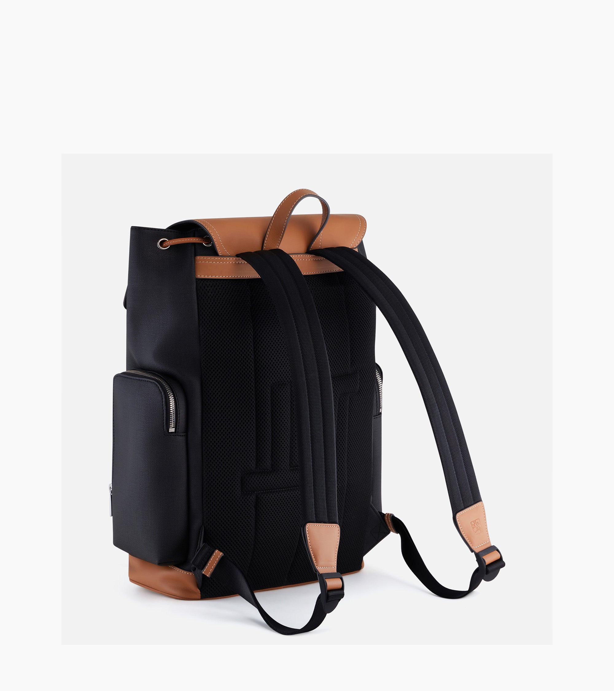 Maurice backpack with flap closure in coated canvas