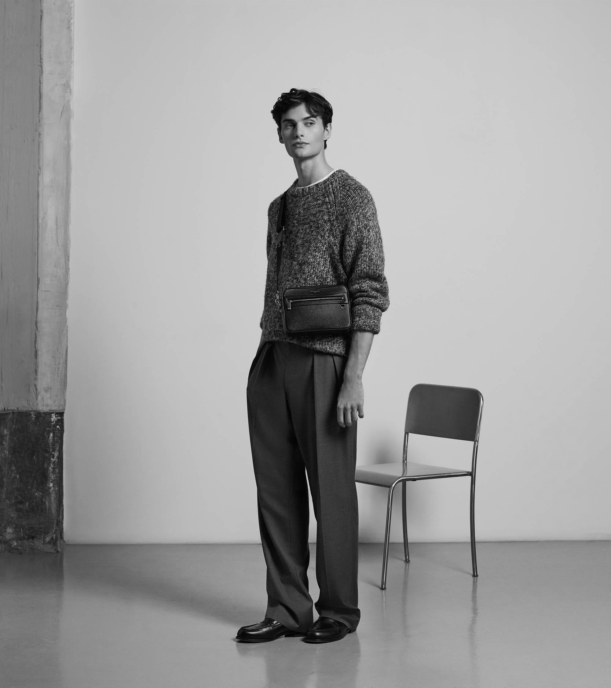 Emile small shoulder bag in grained leather