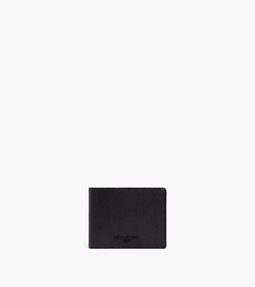 Cartera horizontal Emile con cremallera en cuero con la característica T