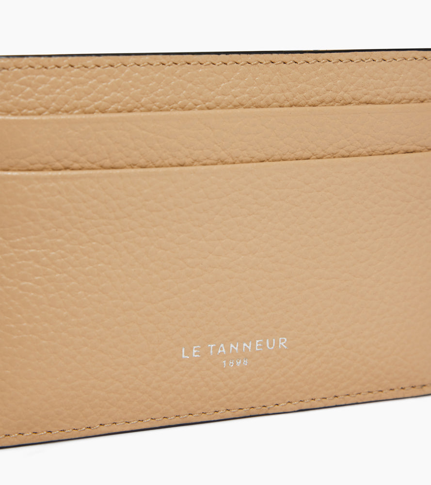 Emile card holder in grained leather