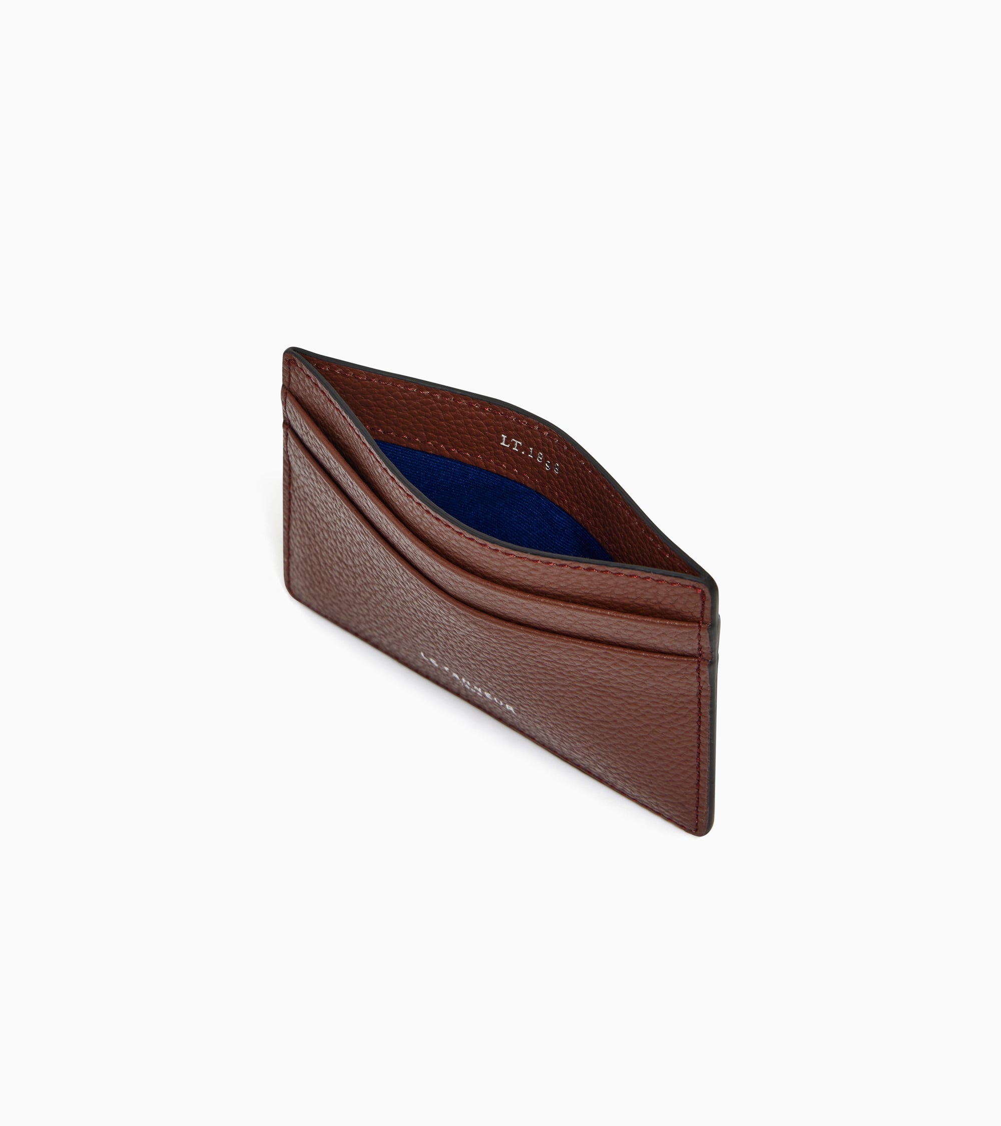 Emile card holder in grained leather