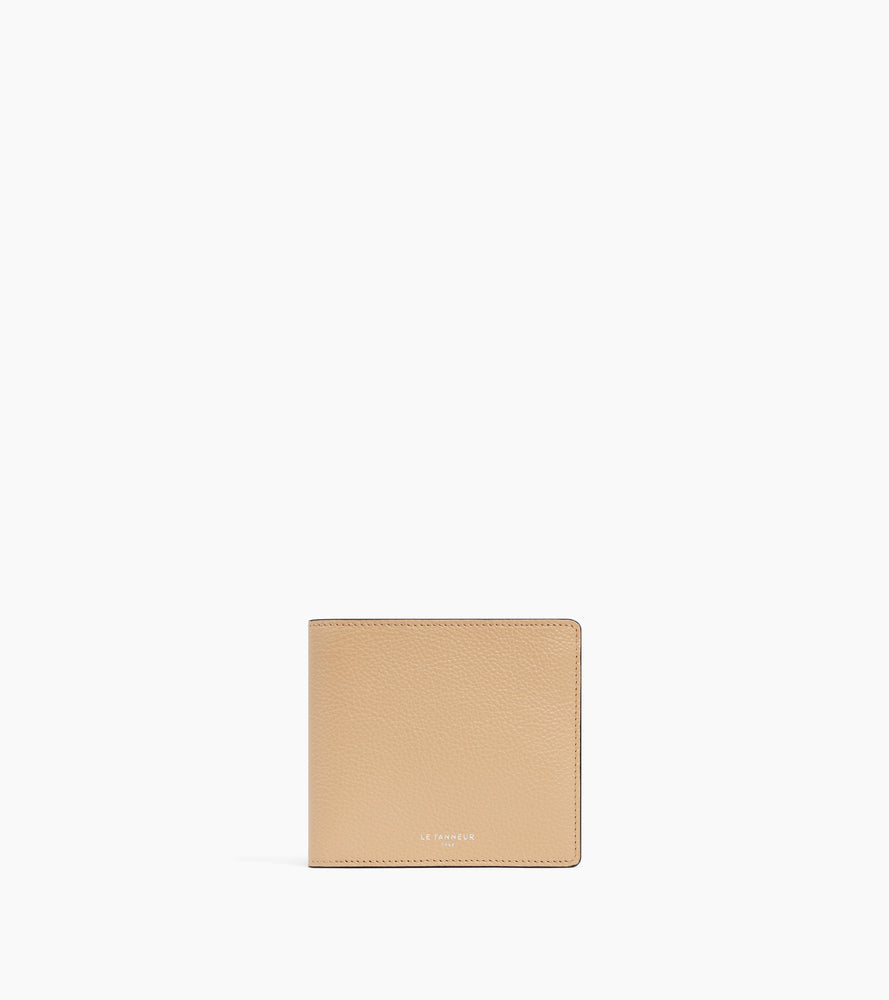 Emile card holder with bill pocket in grained leather
