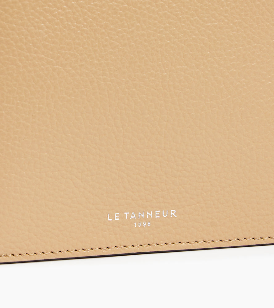 Emile card holder with bill pocket in grained leather