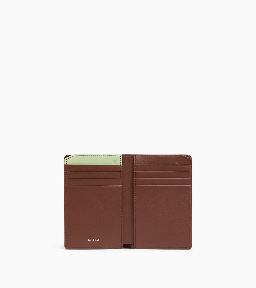 Emile vertical card holder in signature T leather