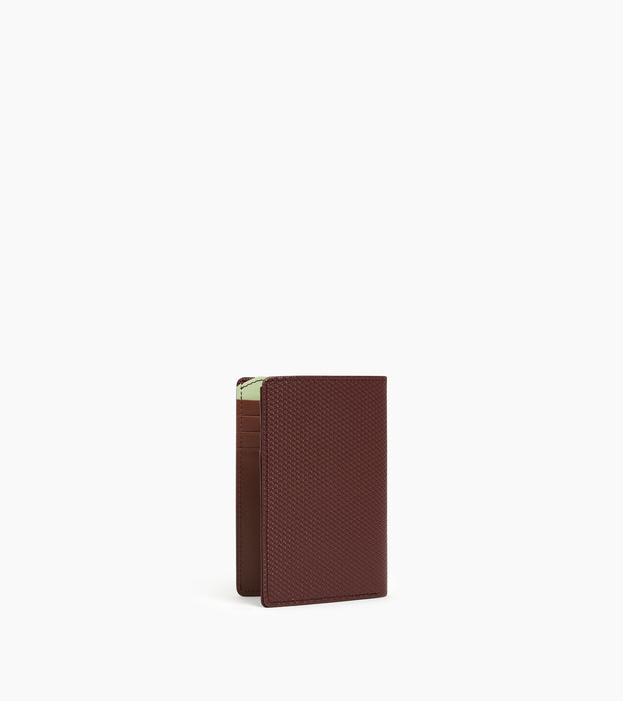 Emile vertical card holder in signature T leather
