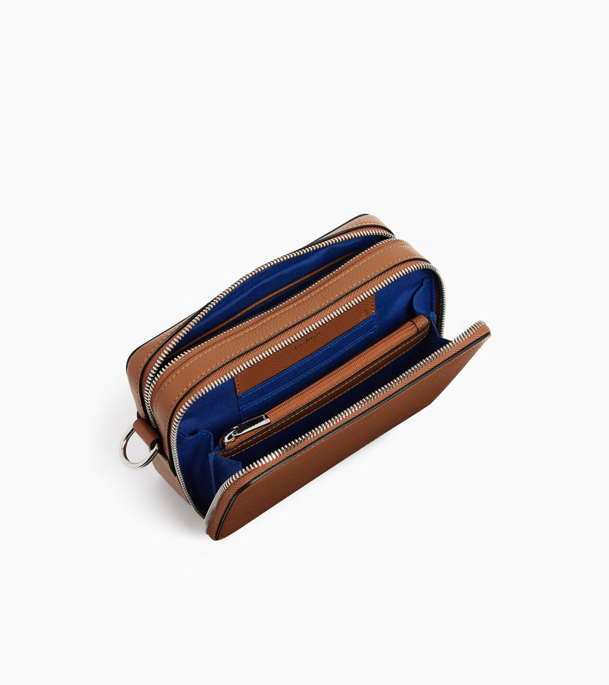 Emile small 2-compartment satchel in grained leather