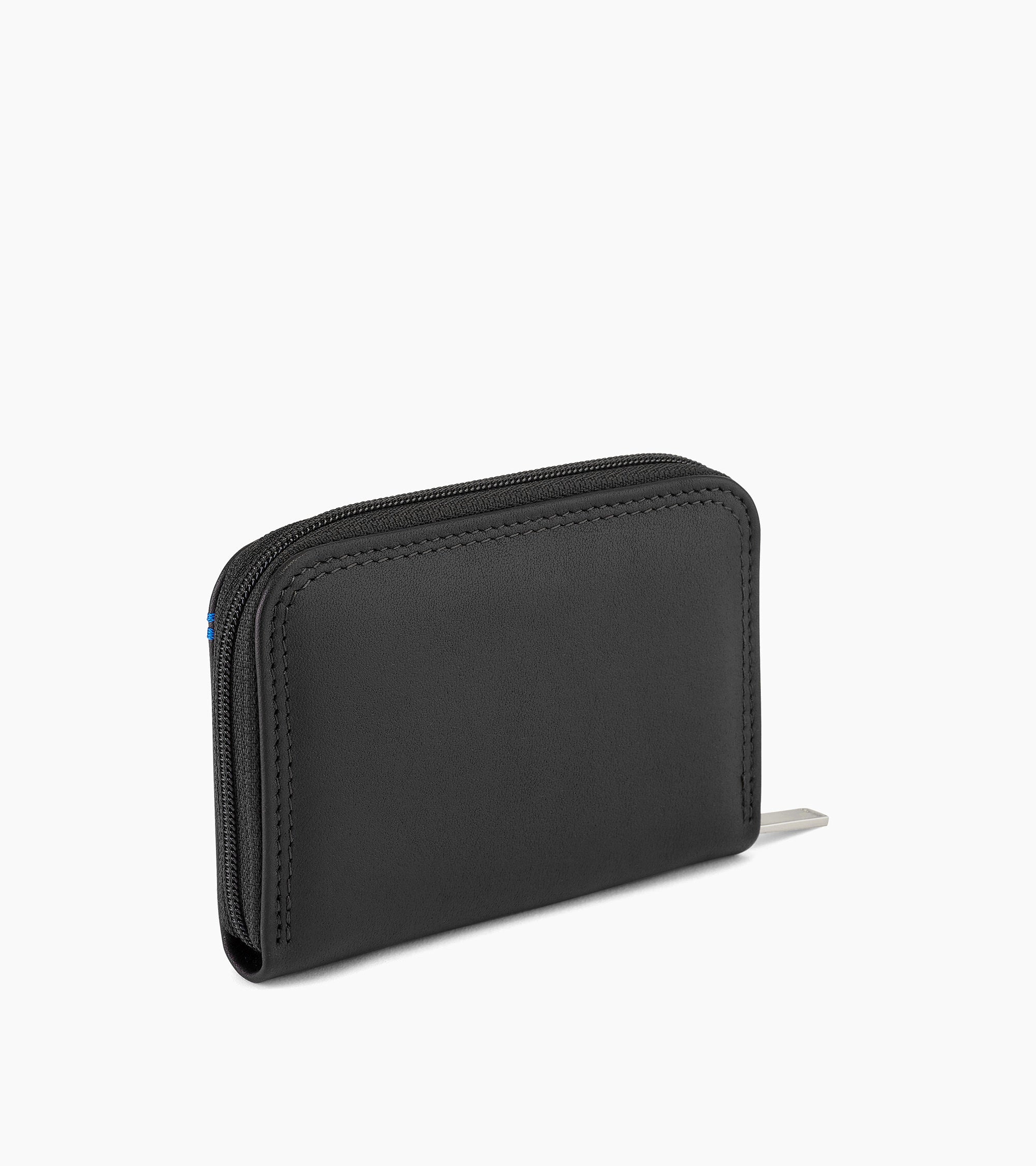 Zipped Martin smooth leather coin wallet