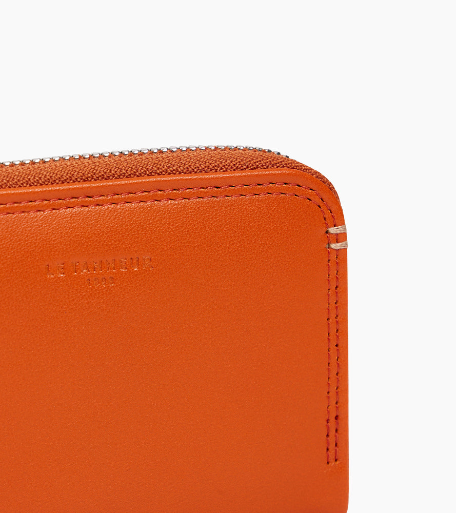 Martin zipped coin purse in smooth leather