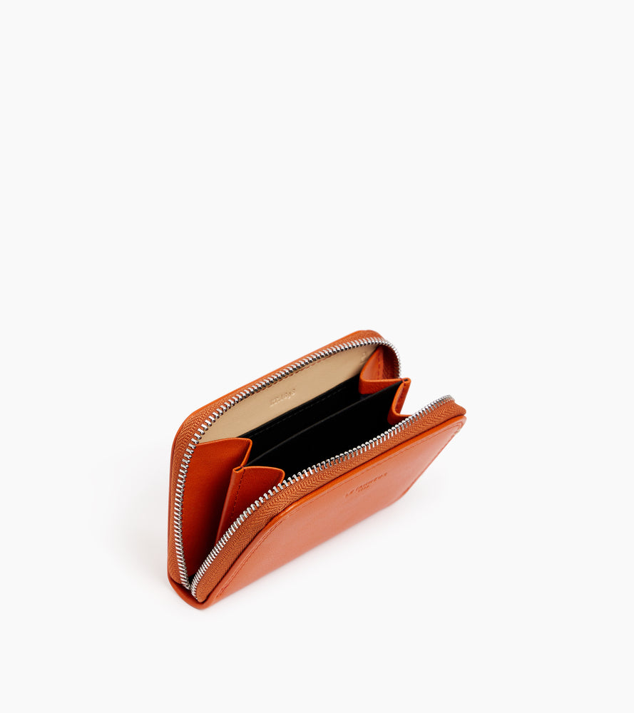 Martin zipped coin purse in smooth leather