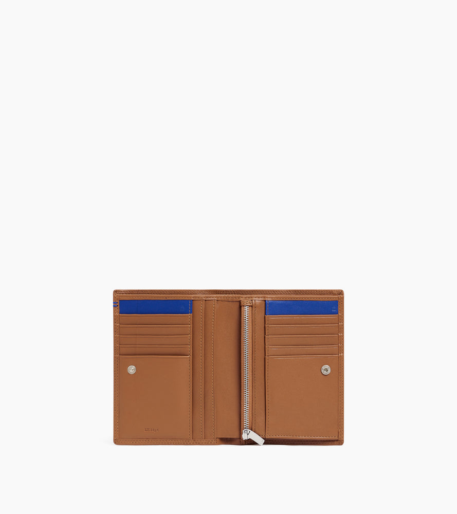 Cartera vertical grande con cremallera Martin de cuero liso