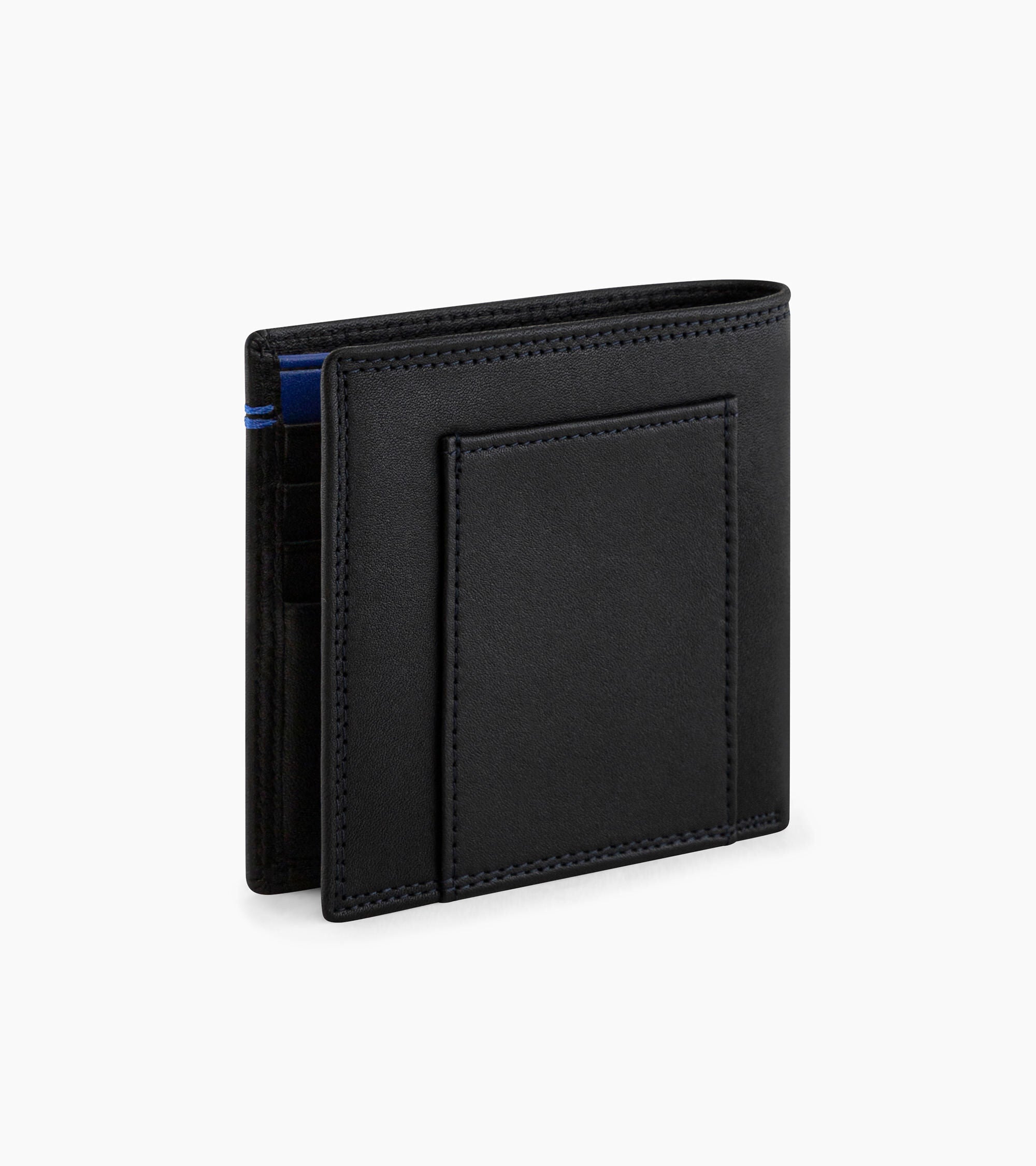 Martin horizontal card case with bill pocket in smooth leather