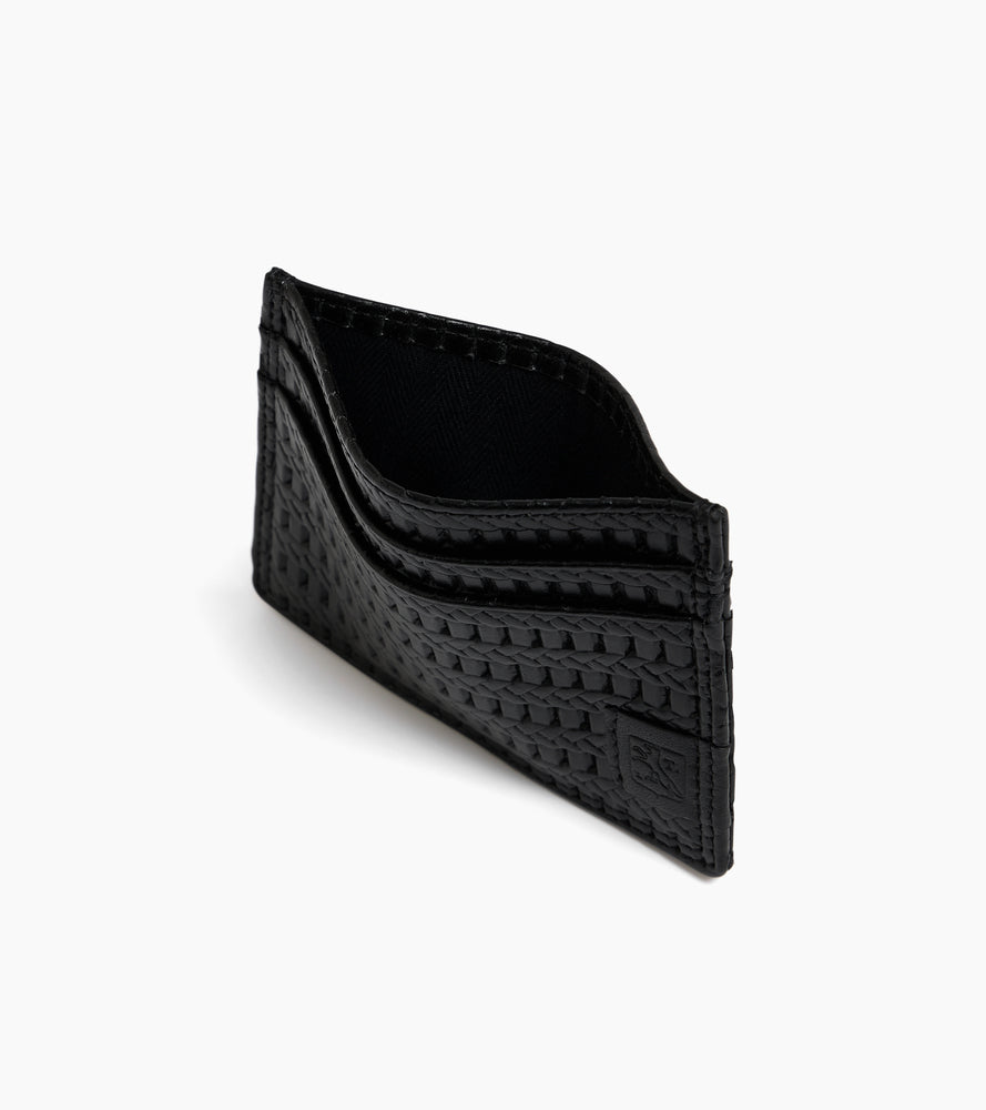 Martin card holder in embossed and smooth leather