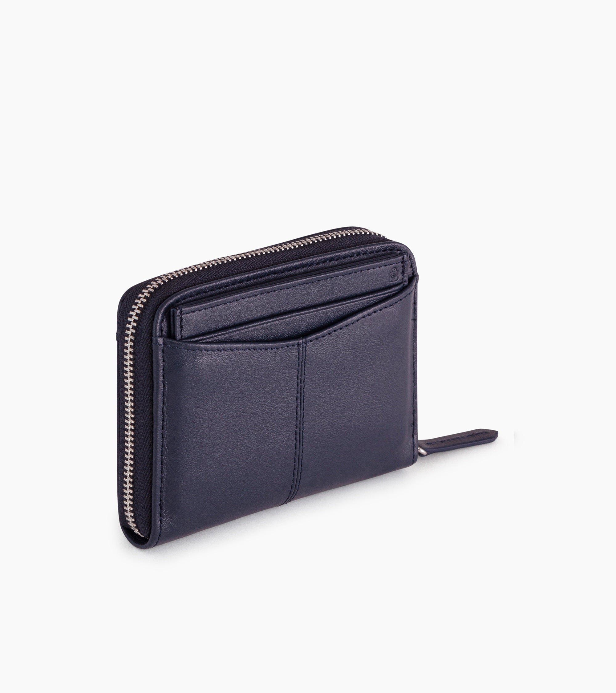 Zipped Charlotte smooth leather coin purse and removable cardholder