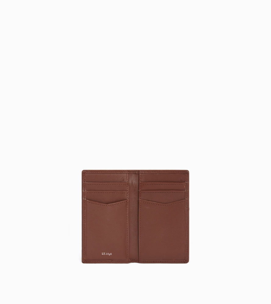 Charlotte vertical card holder in smooth leather