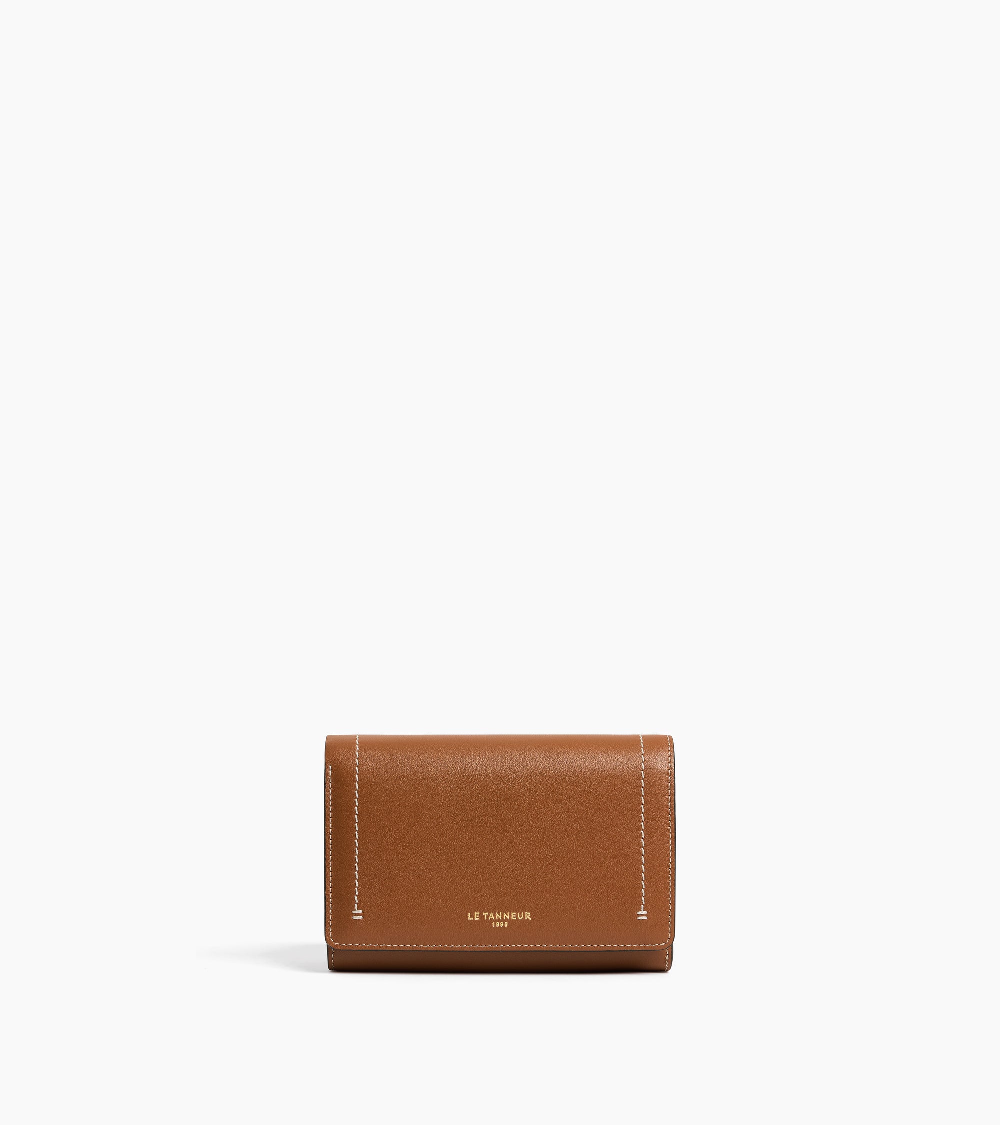 Cartera pequeña con solapa Louison de piel lisa