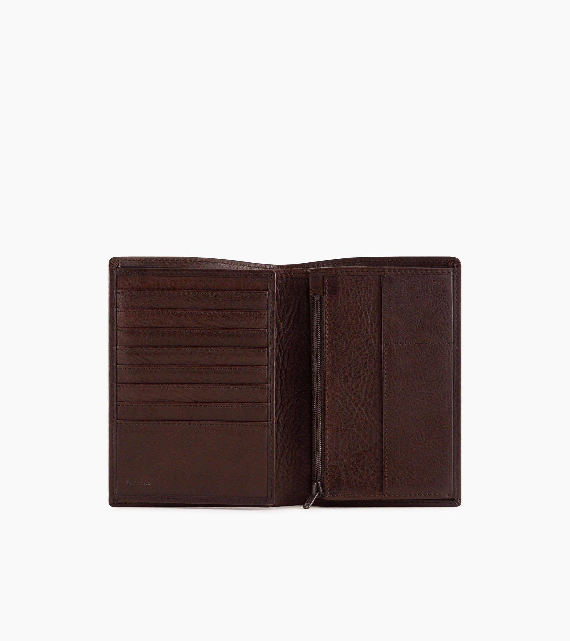 Large zipped Gary oiled leather wallet 2 shutters