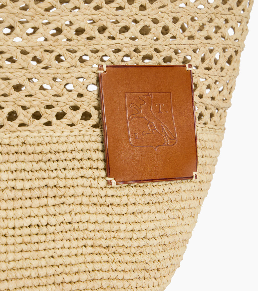 El bolso grande Nattier en rafia y cuero de origen vegetal
