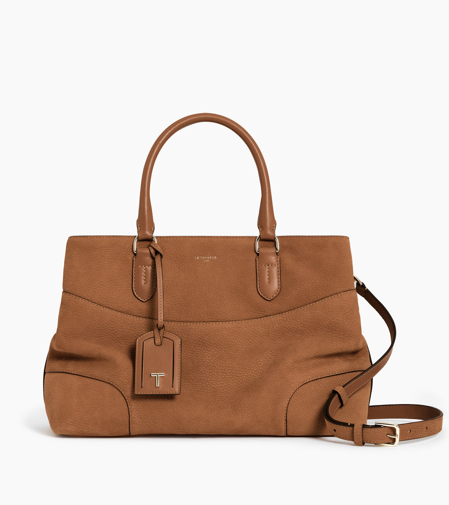Große Handtasche Romy aus genarbtem Nubukleder