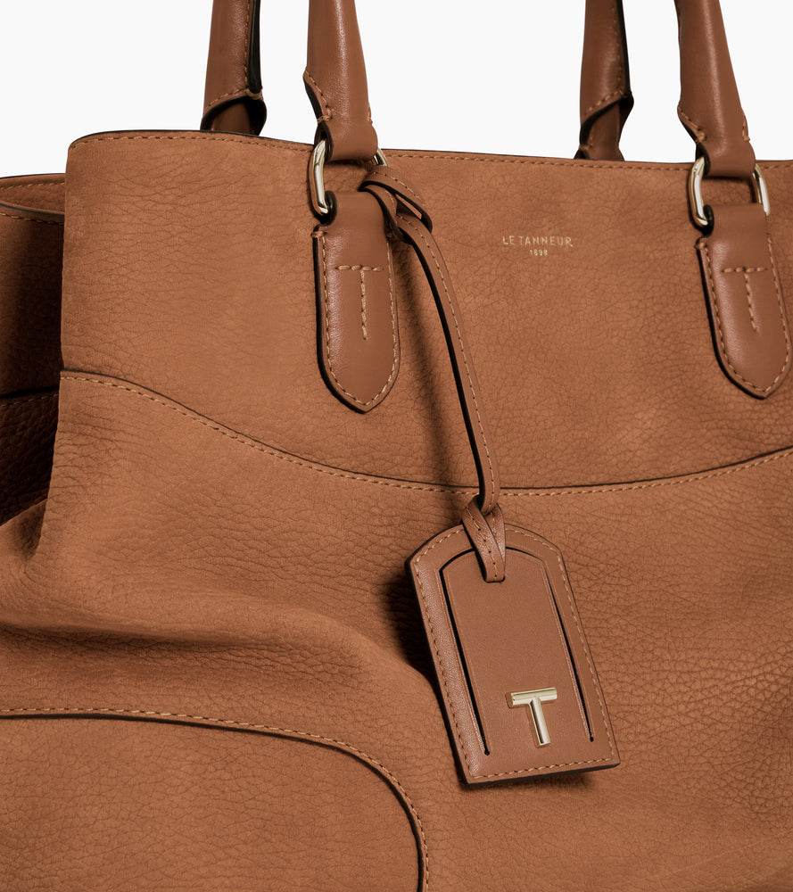 Große Handtasche Romy aus genarbtem Nubukleder