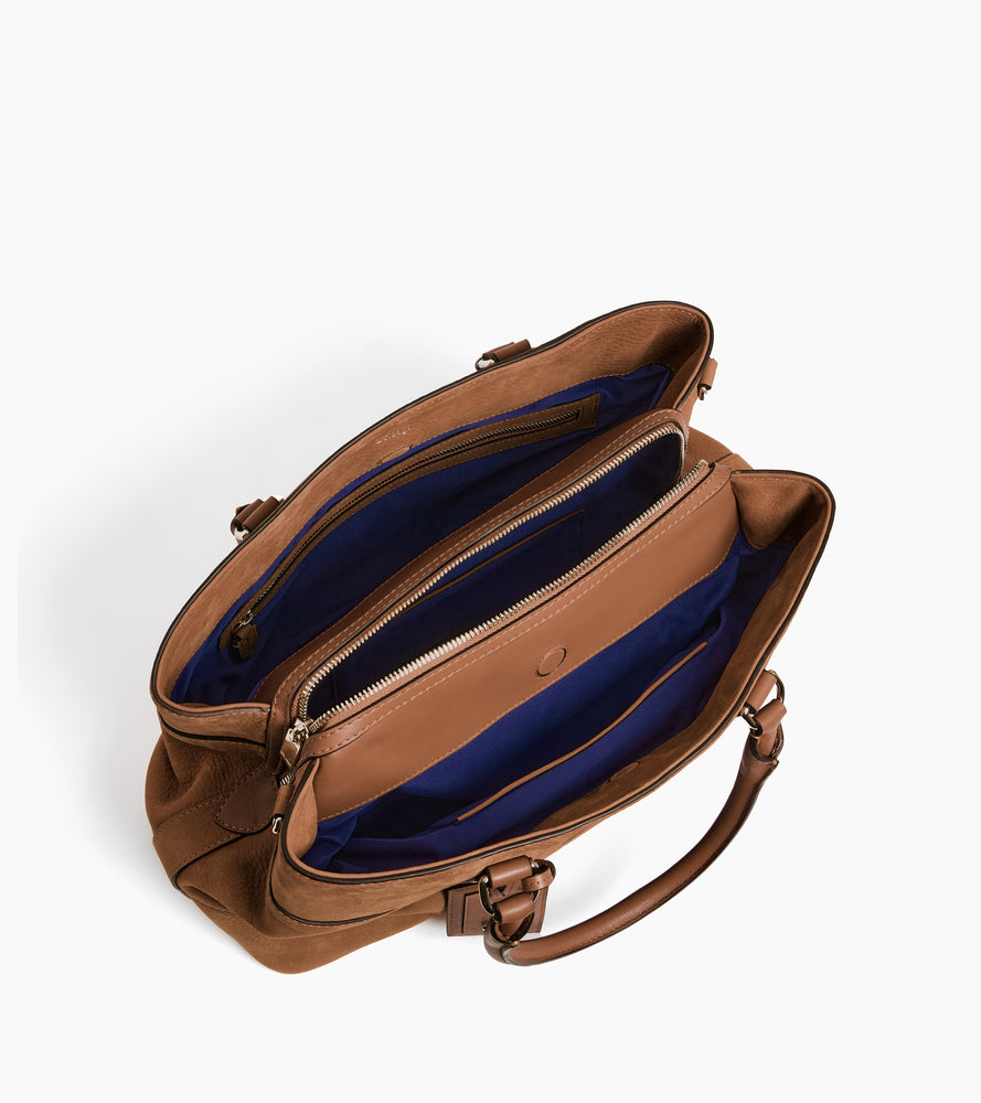 Große Handtasche Romy aus genarbtem Nubukleder