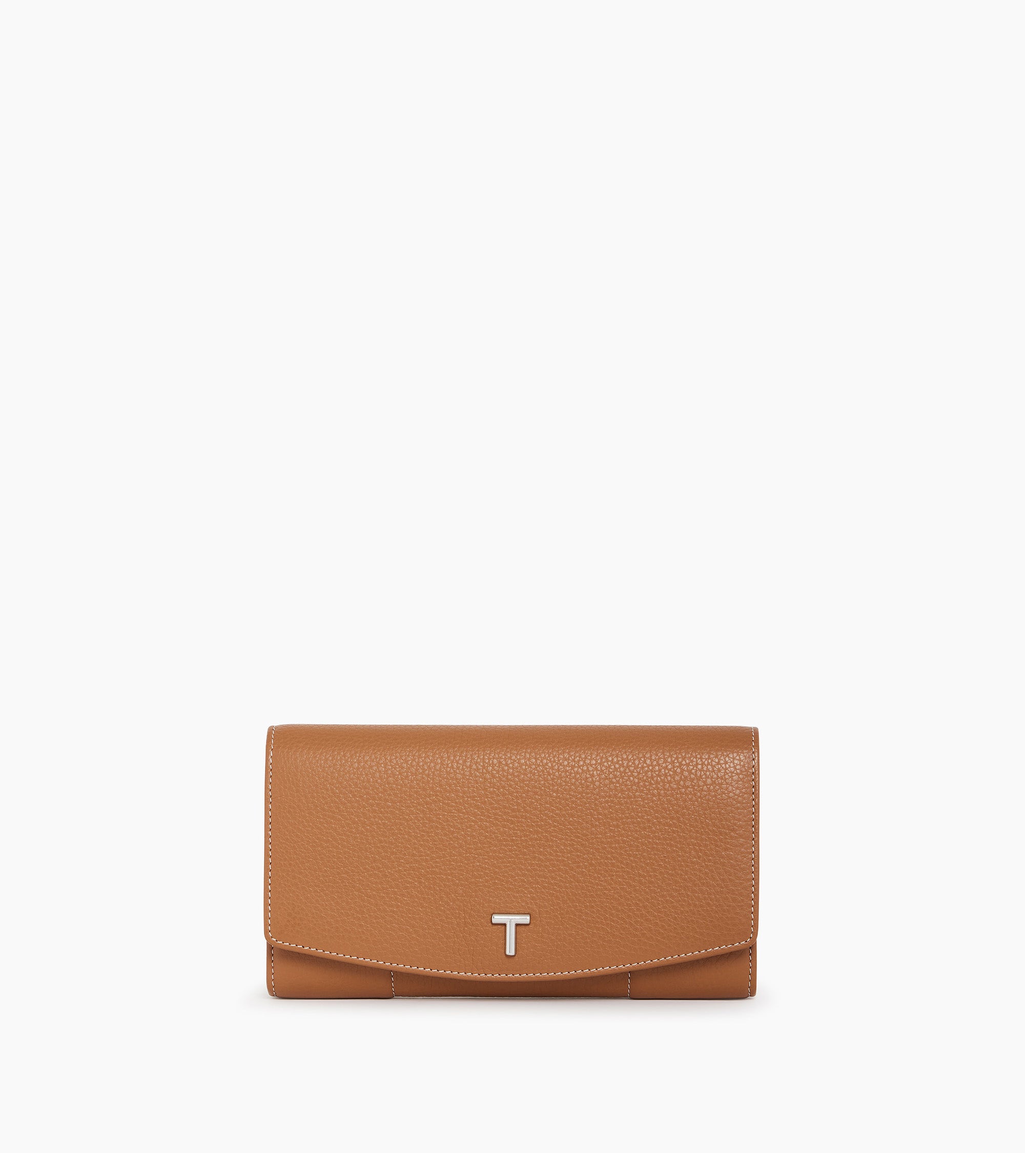 Romy large, zipped wallet in pebbled leather