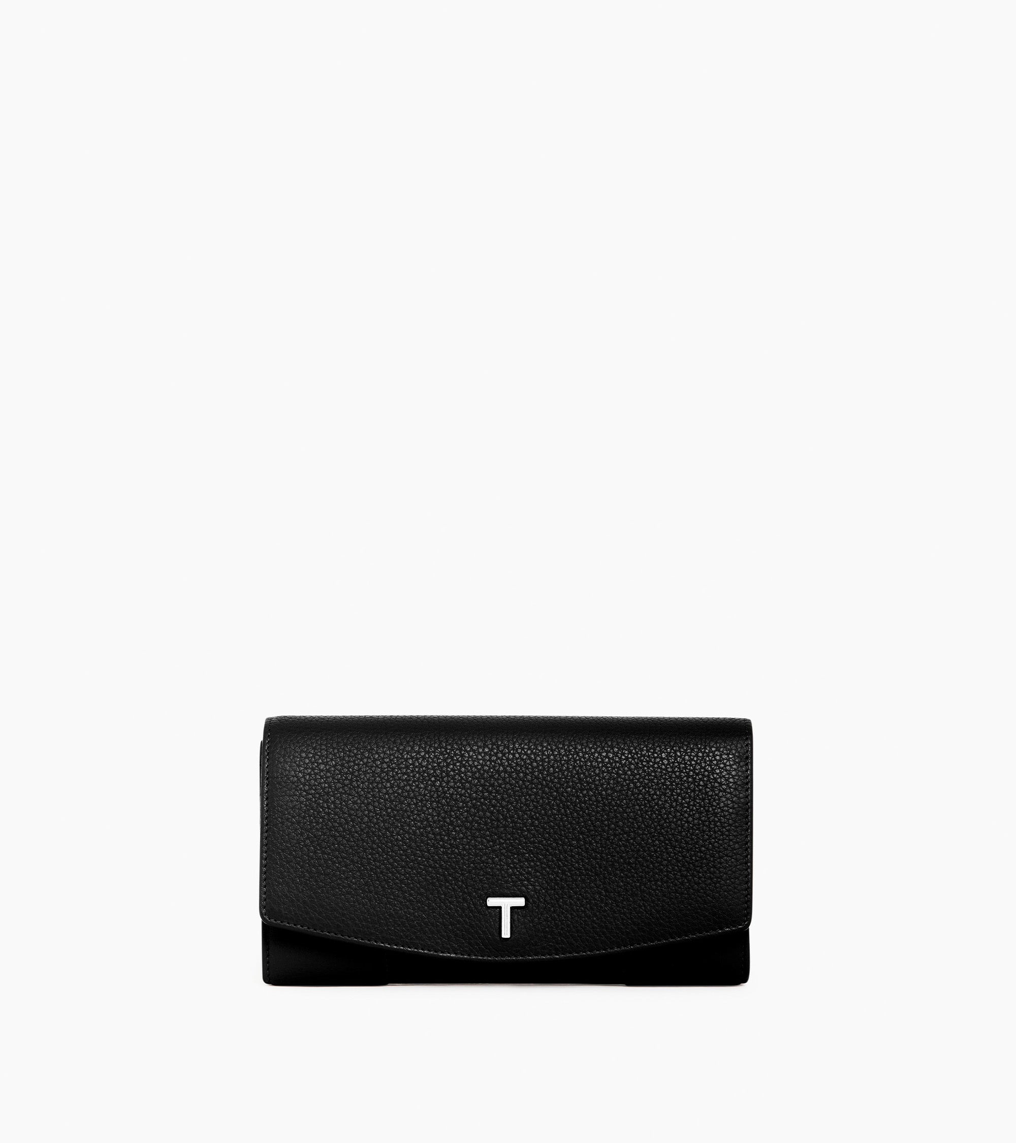 Romy large, zipped wallet in pebbled leather