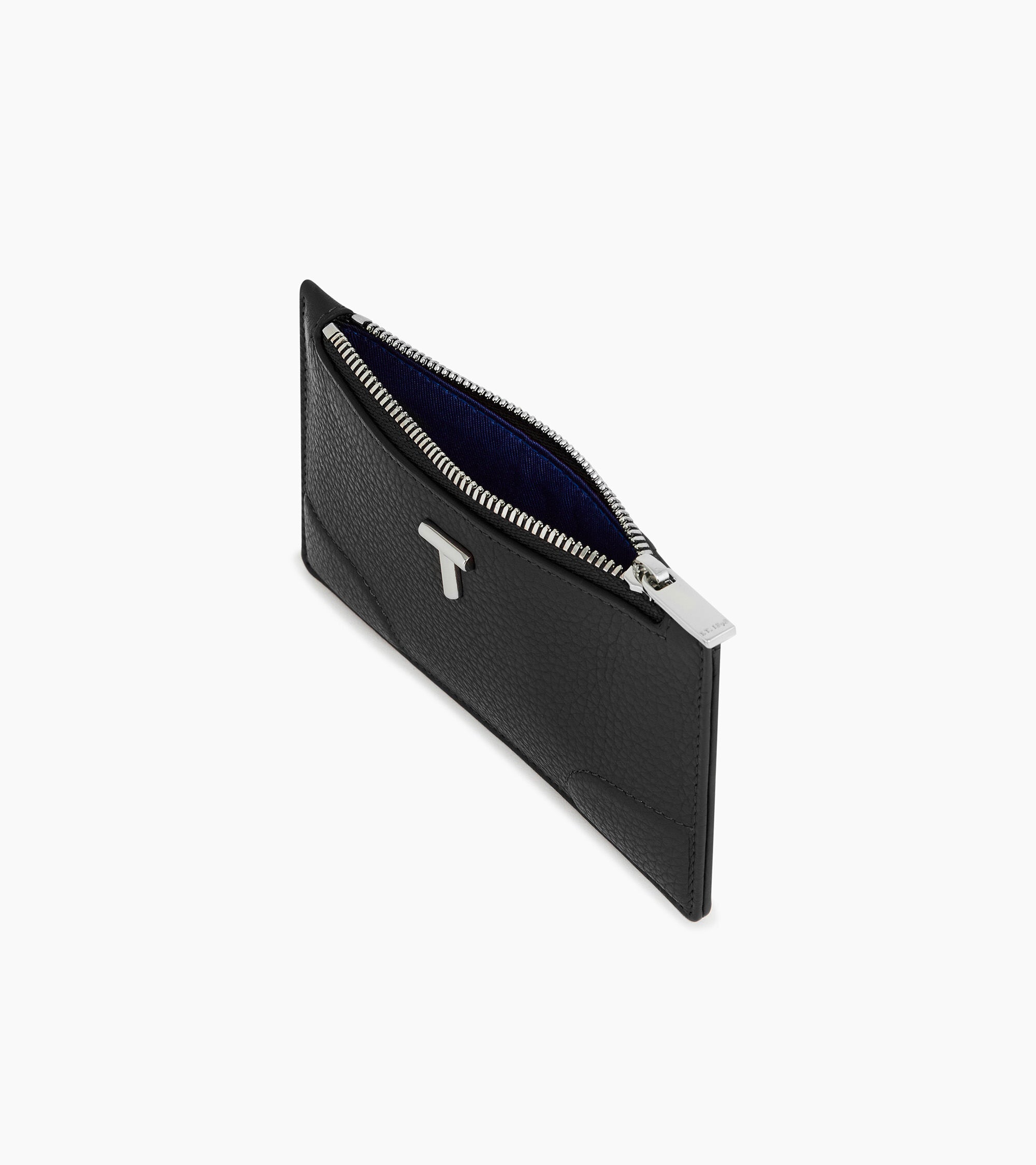 Romy zipped card case in pebbled leather