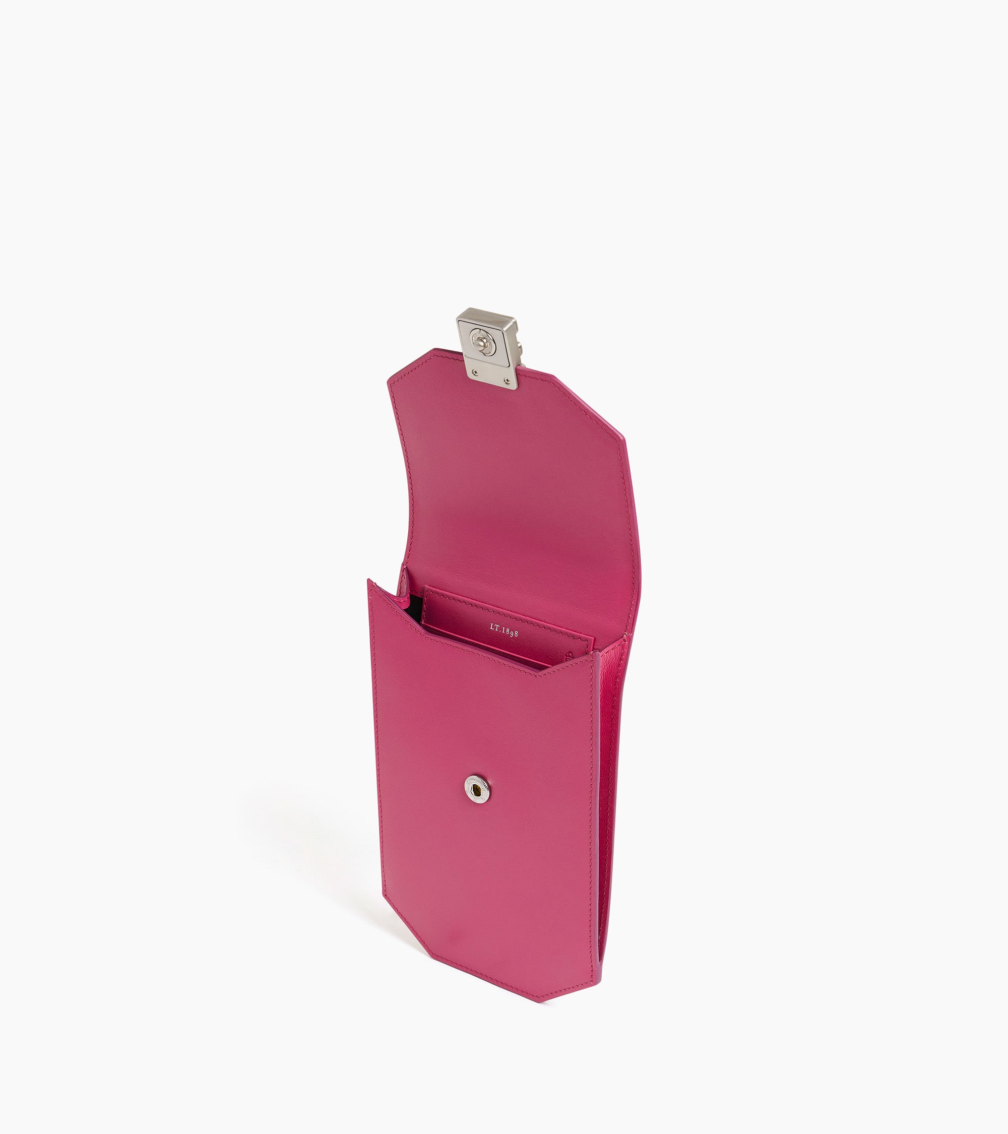 Rose smooth leather phone case with flap