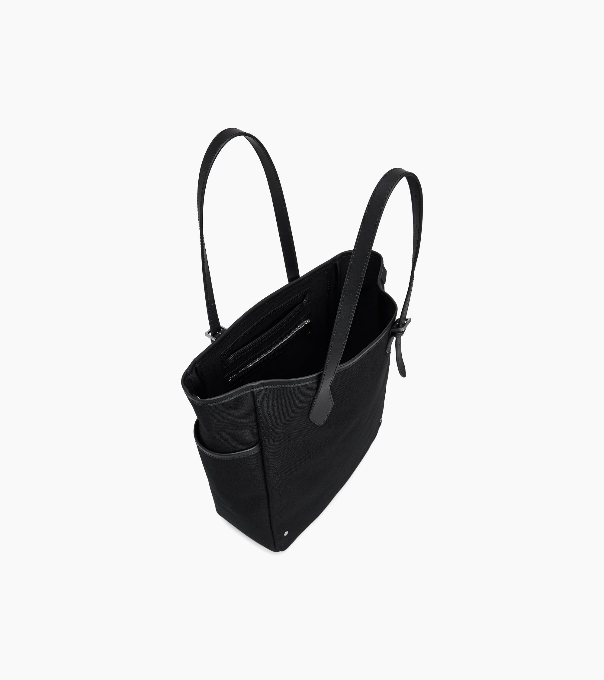 Bolso cabás mediano Solveig de lona de algodón y piel lisa