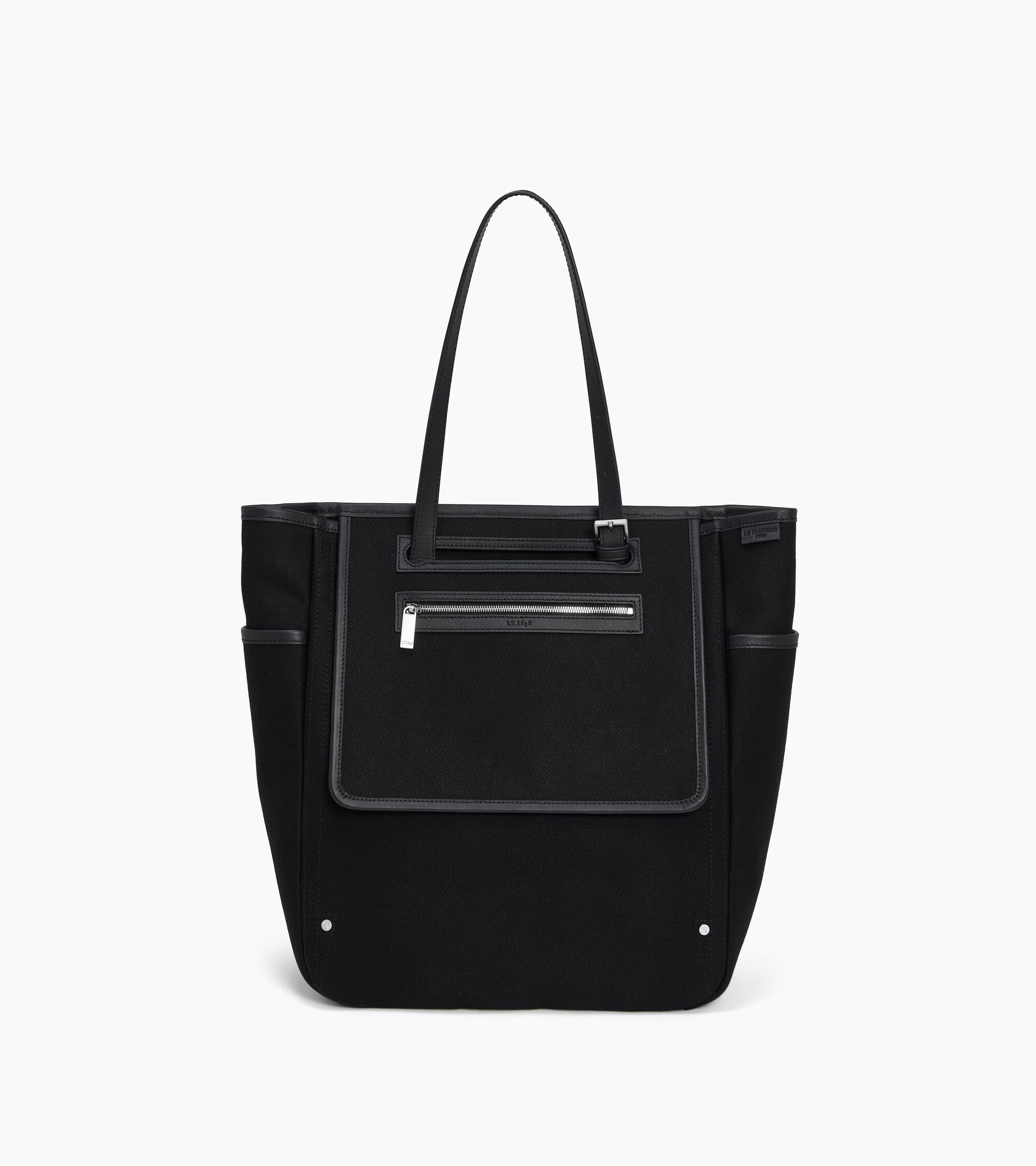 Bolso cabás mediano Solveig de lona de algodón y piel lisa