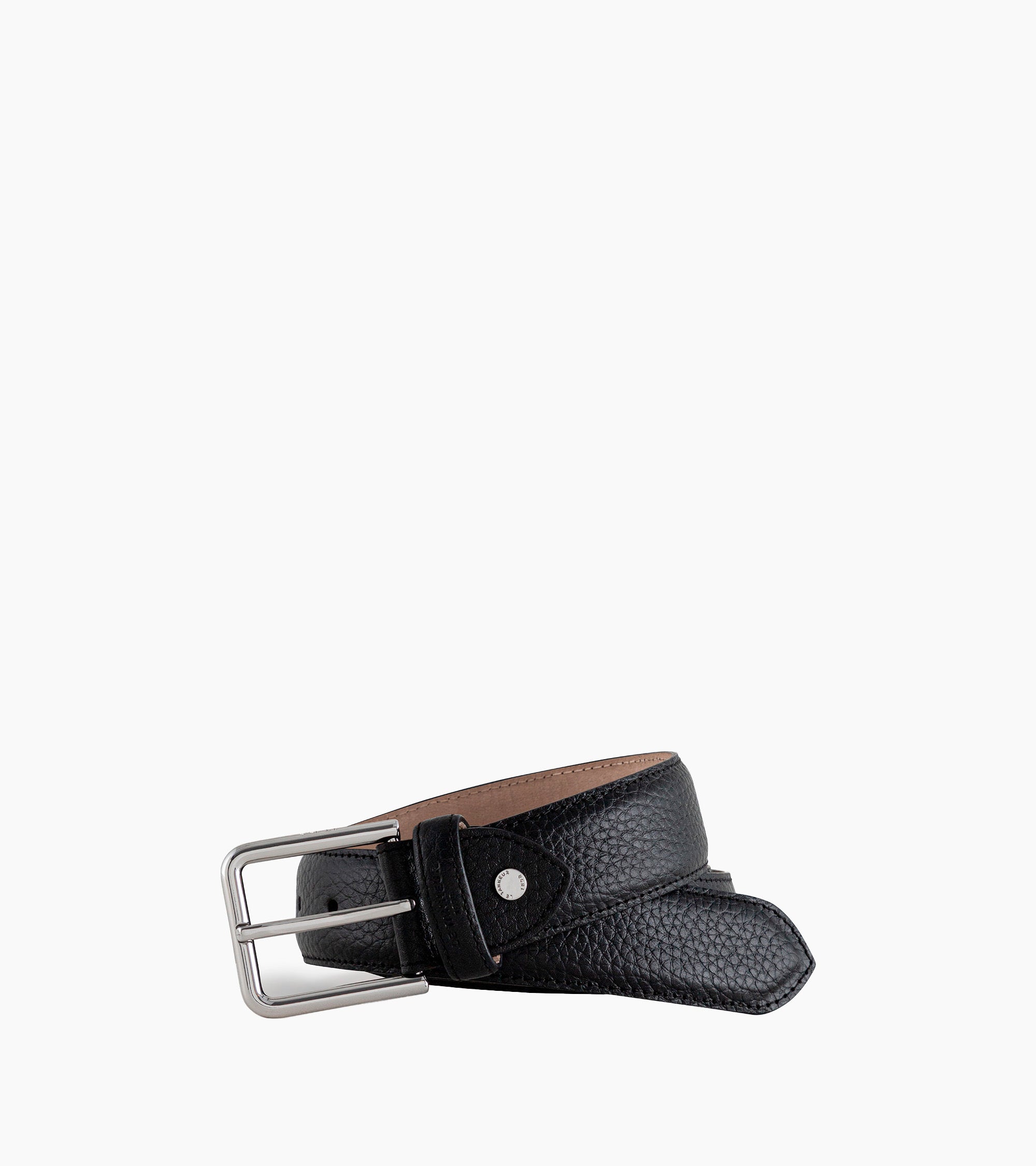 Charles smooth leather men's belt with square buckle