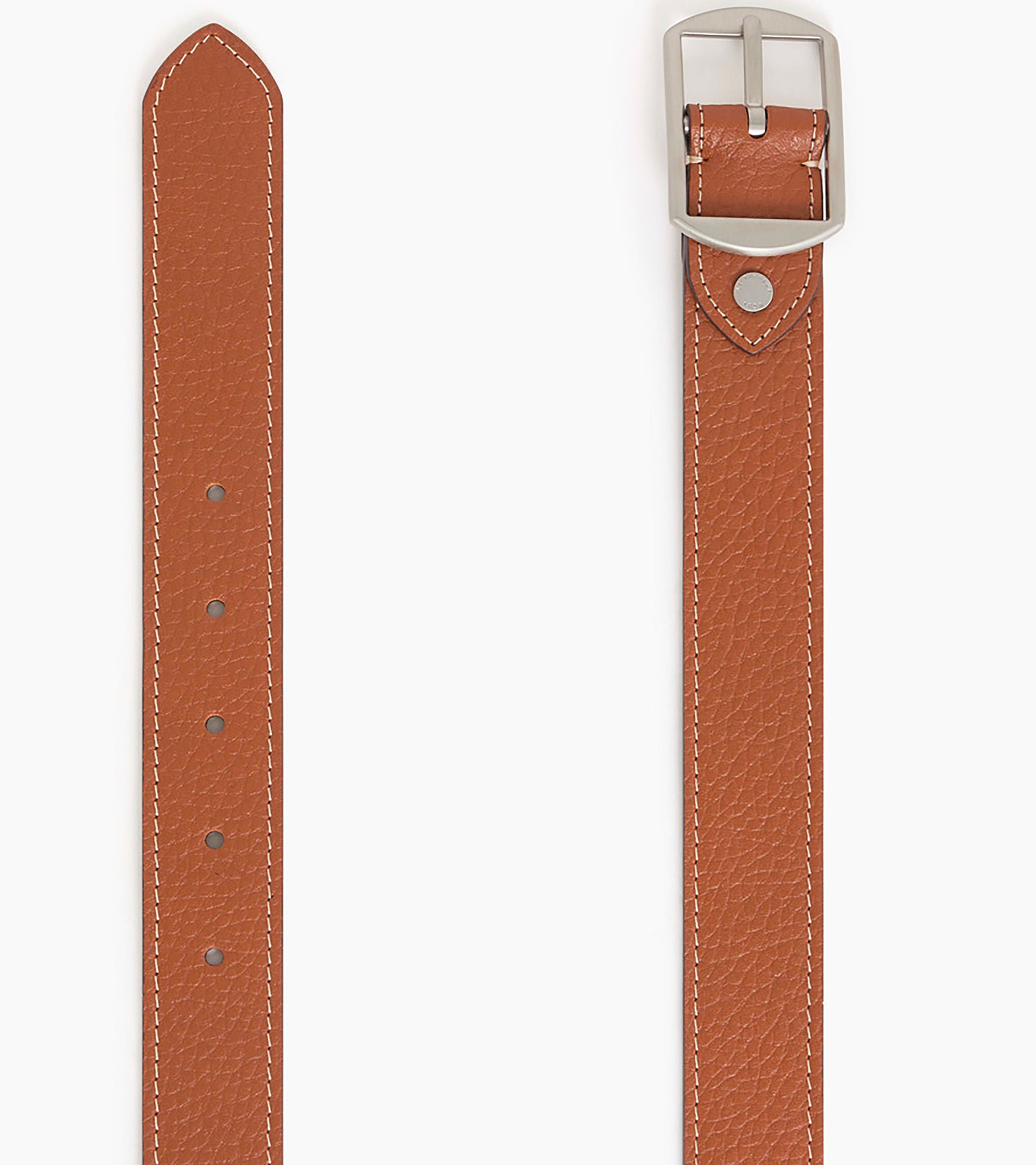 Men's reversible belt with square buckle in pebbled leather
